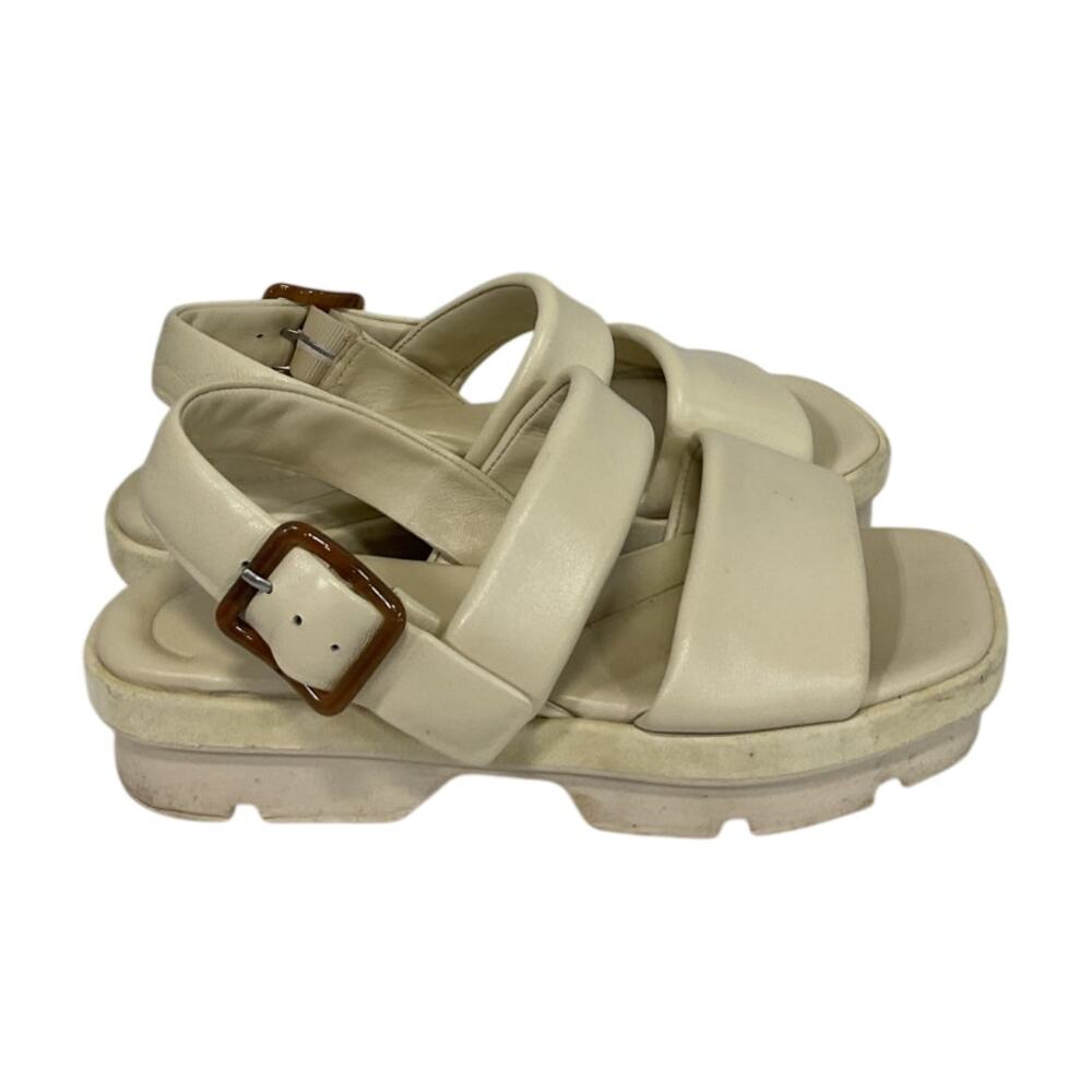 Vince Bowie Padded Platform Sandals Cream 6M - Picture 2 of 6